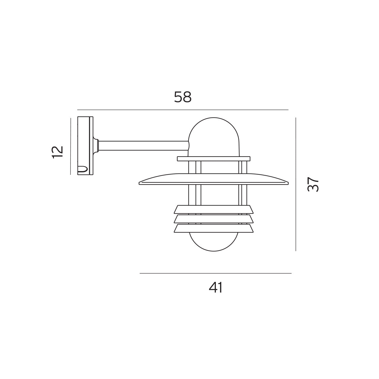 Helsinki 886 aluminium udendørs væglampe