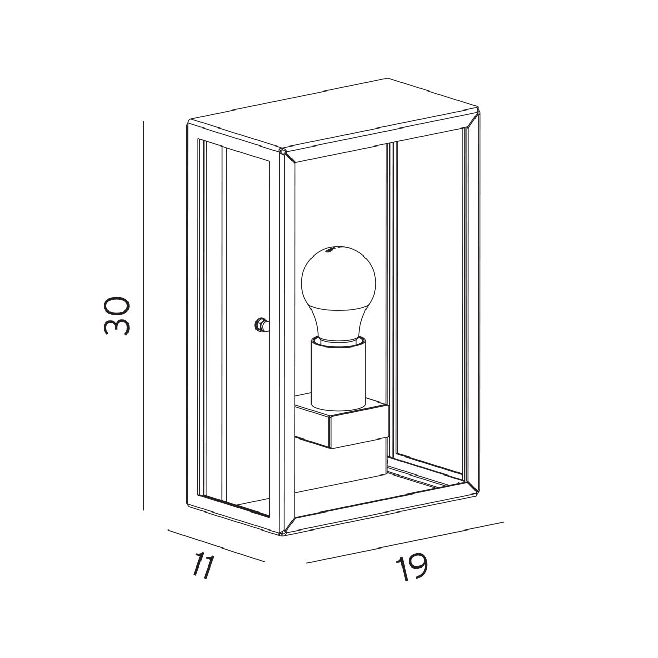 Lofoten 1960 sort/opal udendørs væglampe