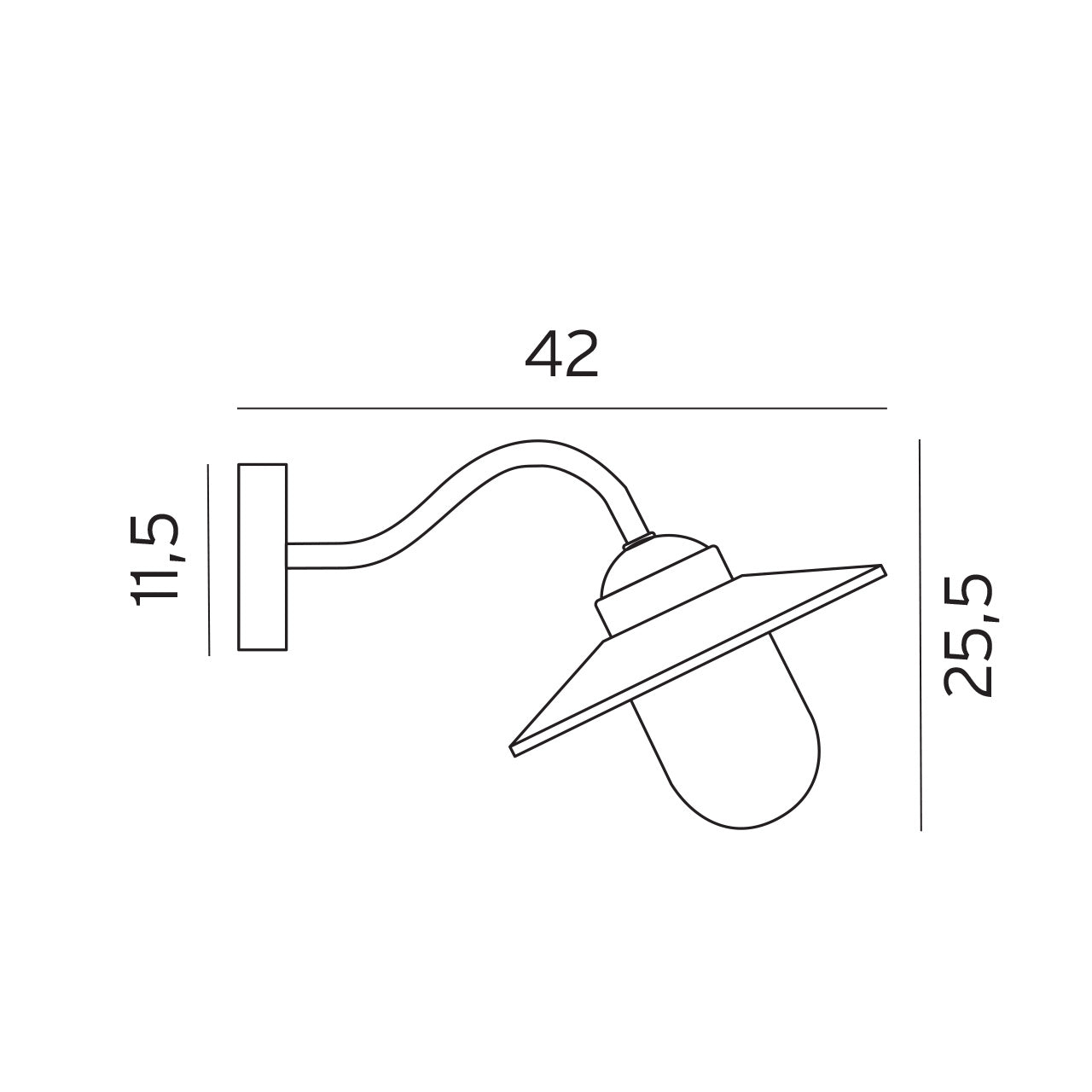 Karlstad 230 sort udendørs væglampe