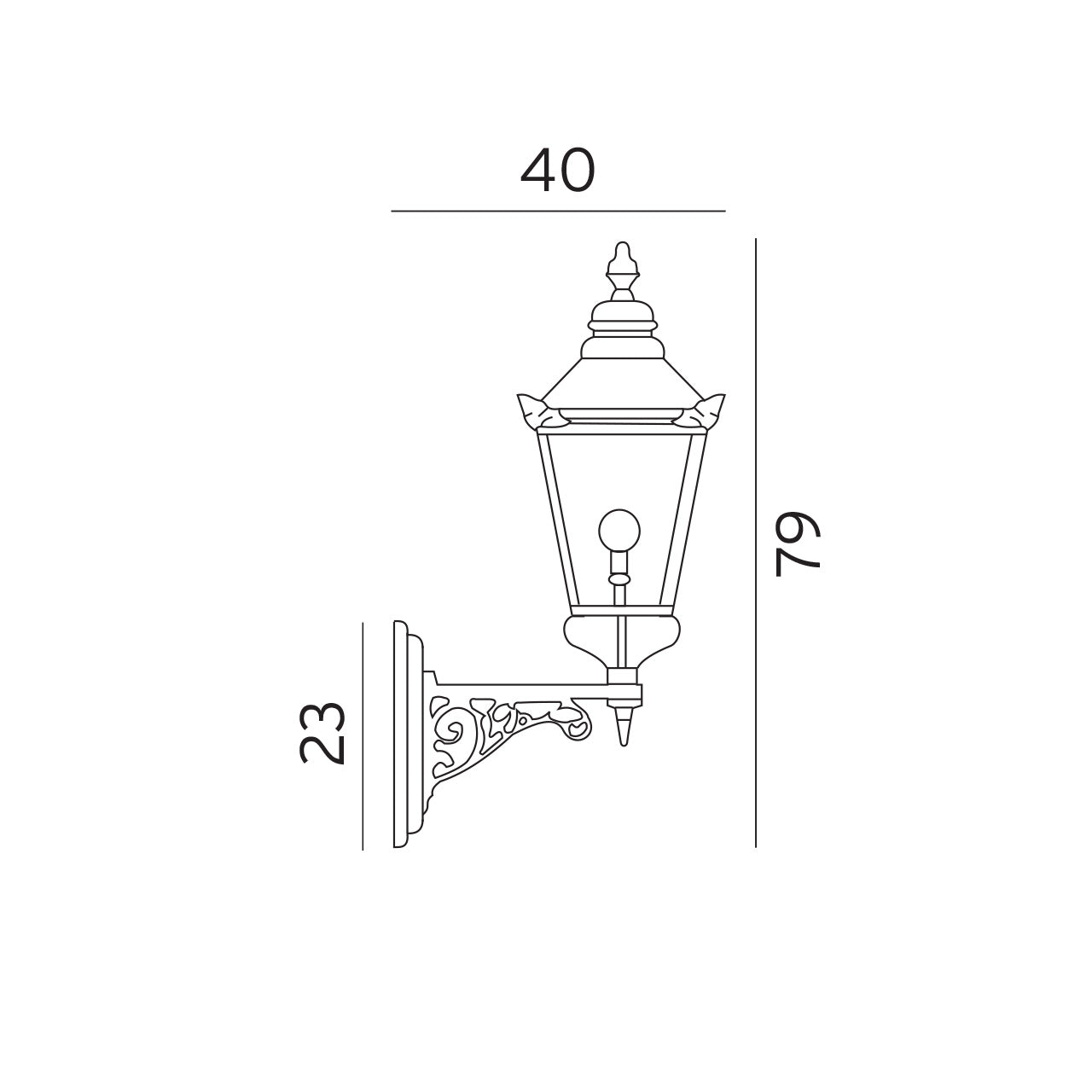 Chelsea 954 kobber udendørs væglampe
