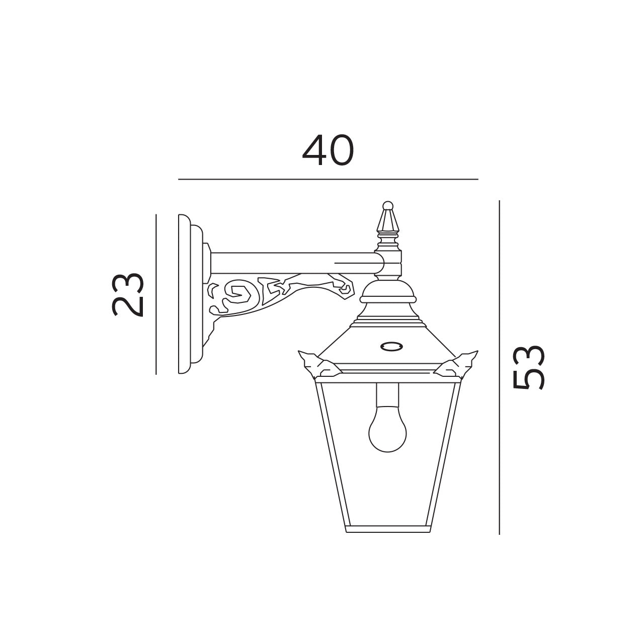 Chelsea 960 kobber udendørs væglampe