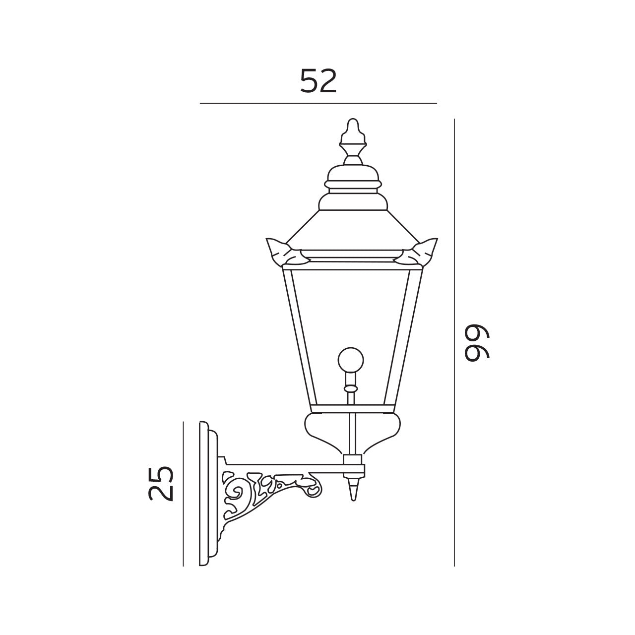 Chelsea 955 kobber udendørs væglampe