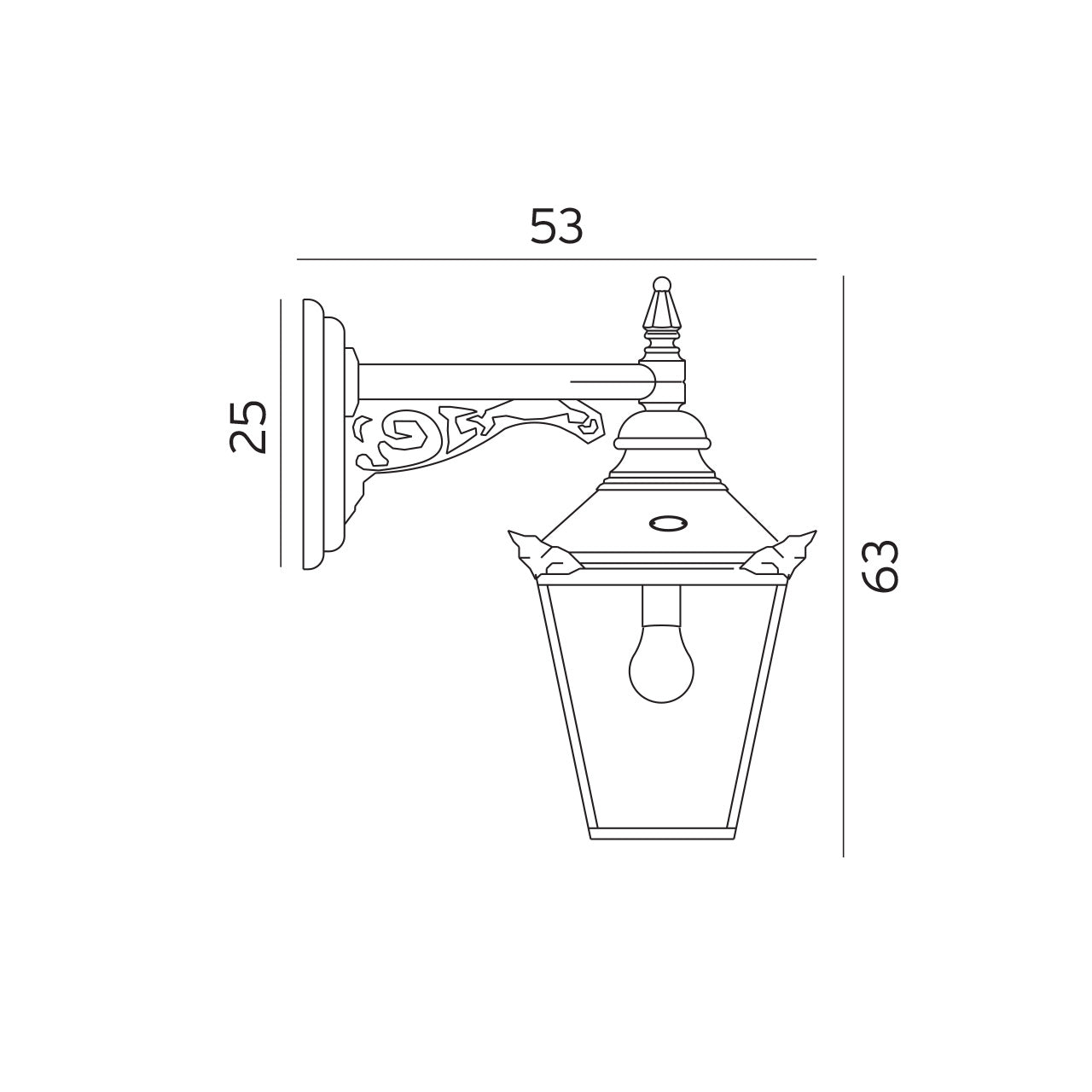 Chelsea 964 kobber udendørs væglampe