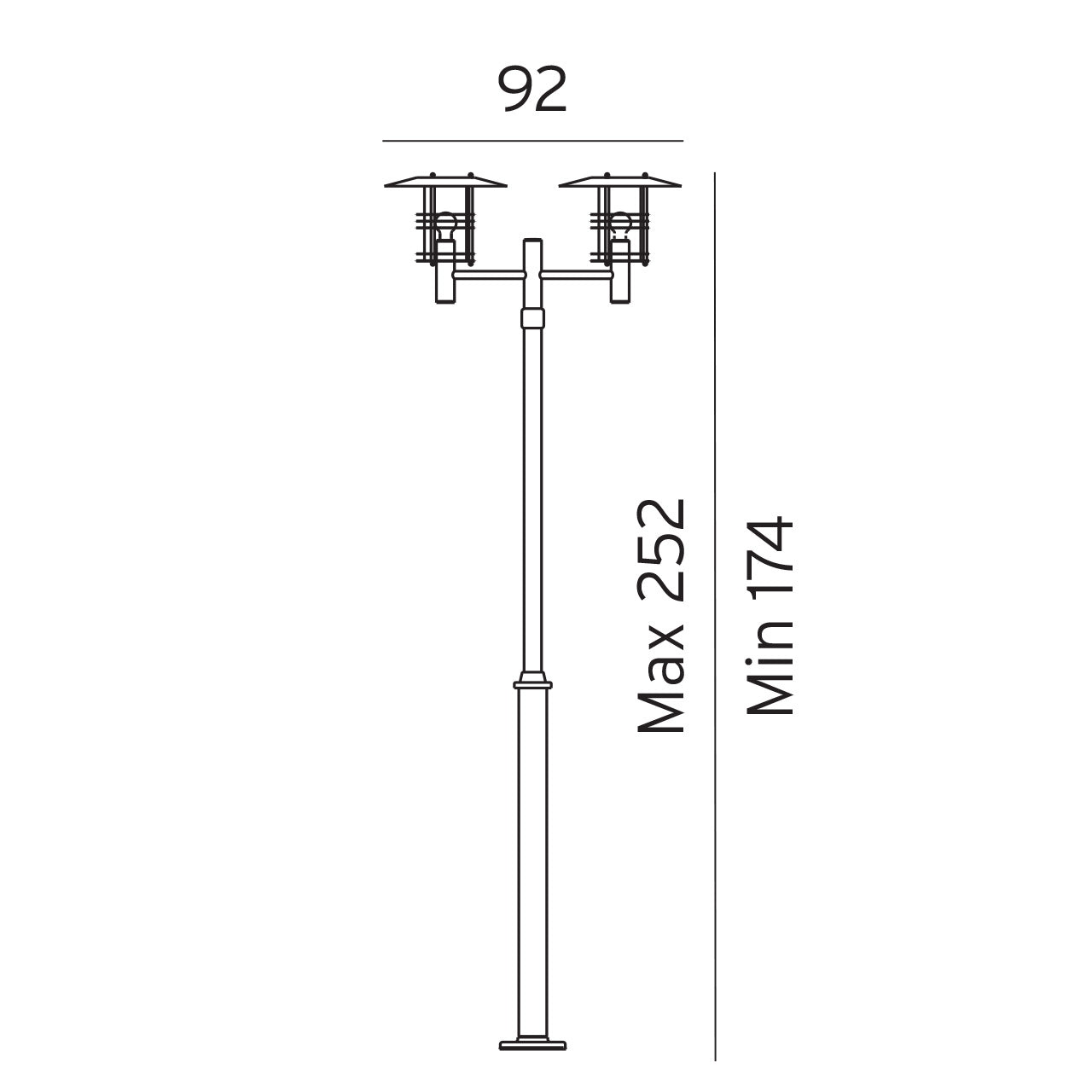 Stockholm 283 galvaniseret stolpelampe