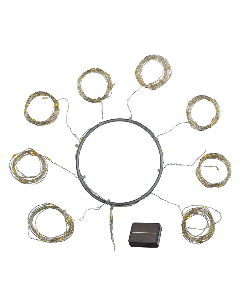 Knirke Solar Parasol 128 LED Sølv