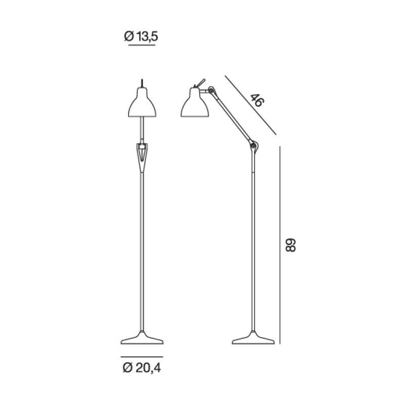 Luxy gulvlampe hvid med mat hvid glas