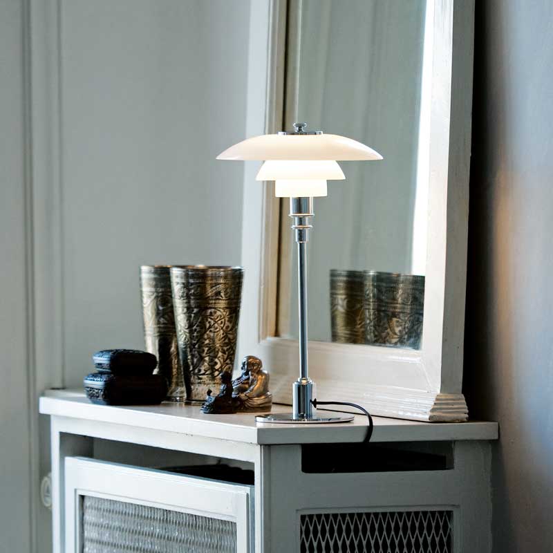 PH 2/1 bordlampe Højglansforkromet