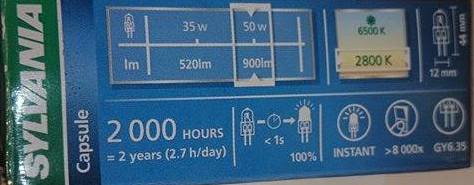 Gy6,35 Halogen pære 50W