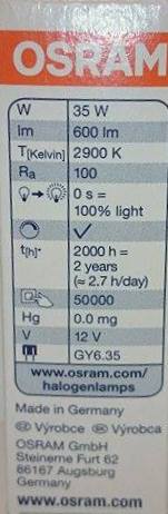 Gy6,35 Osram Halogen pære 35W