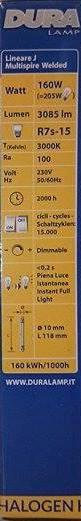 Dura Halogenrør Lang 160W =205W
