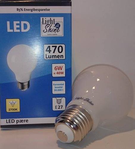 Light Shine LED 6W E27 = 40W