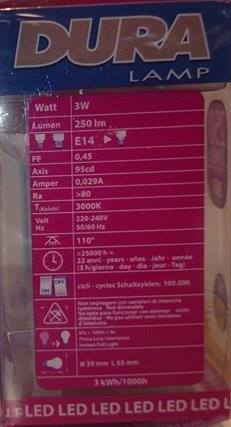 Dura LED 3W E14 Reflektor