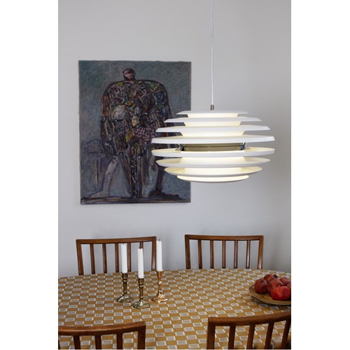 Ellipse Pendel Ø50 hvid/krom