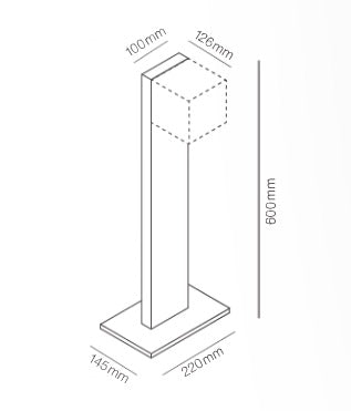 Cube LED m. Fod Sort