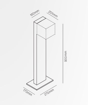 Cube XL E27 m. Fod Sort