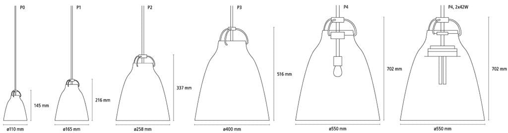 Caravaggio P2 pendel blank hvid