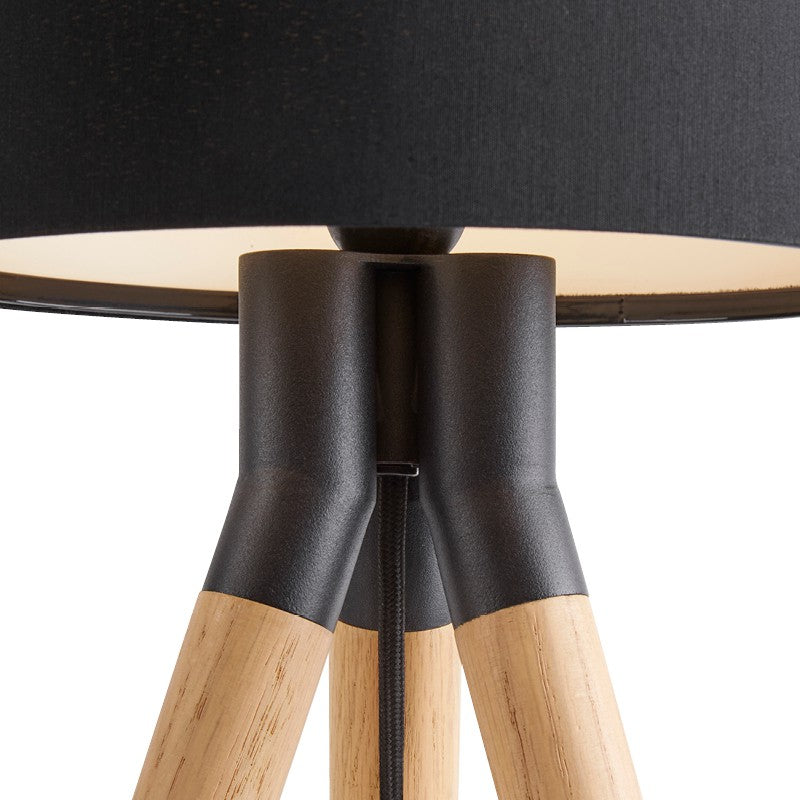 Paso Wood bordlampe Ø25 Eg-sort-sort