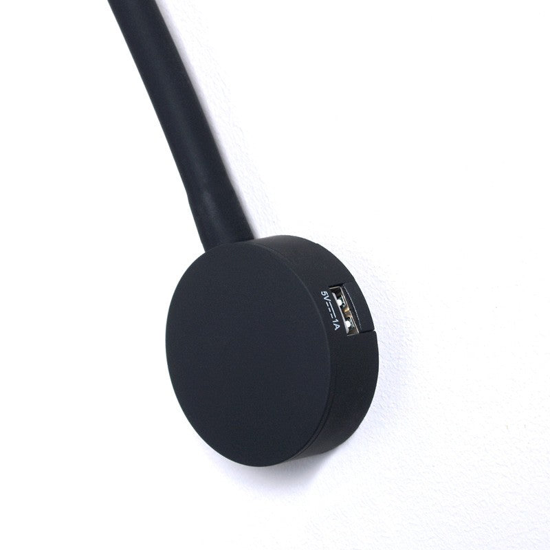 RL 27 led væglampe med 2usb sort