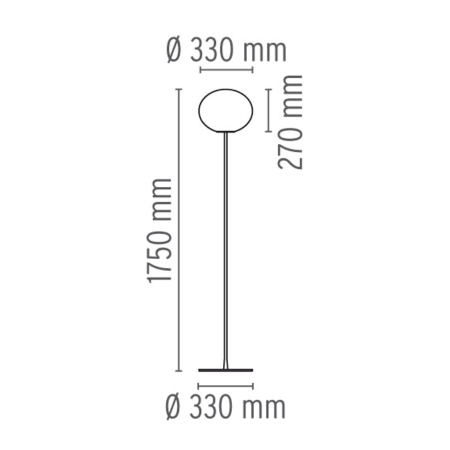 Glo-Ball F2 Gulvlampe Silver