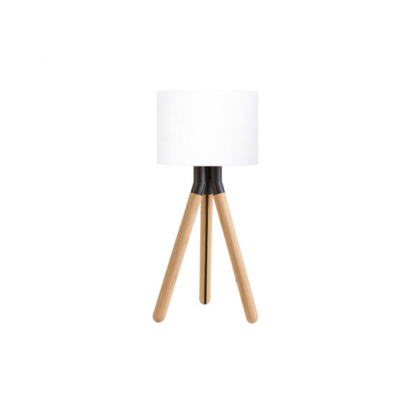 Paso Wood bordlampe Ø25 Eg-sort-hvid