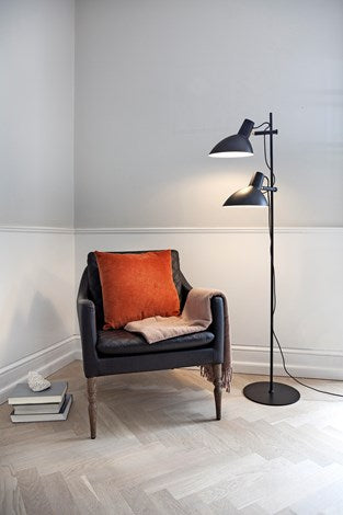Metropole  2 Arme Sort Gulvlampe