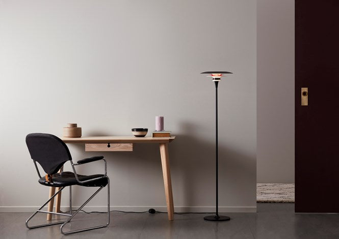 Diablo Gulvlampe Ø30 Mat Sort Blank Rød