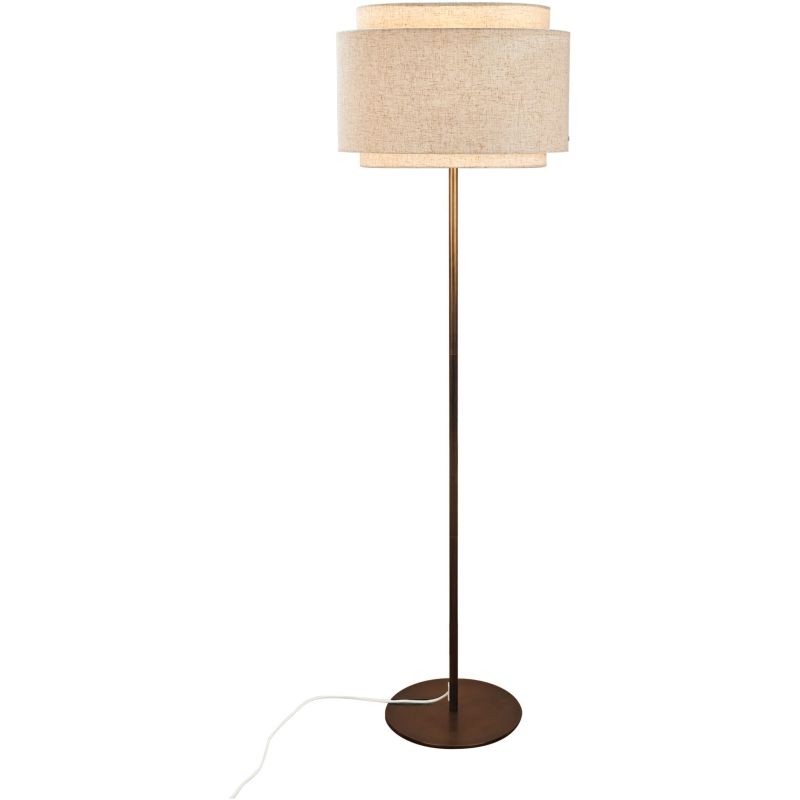 DFTP TAKAI BRUNERET MESSING/HØR STOF GULVLAMPE