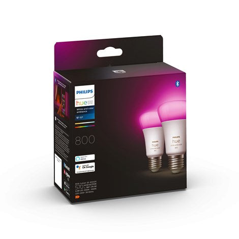 Philips Hue Color E27 9 Watt 2 Pak