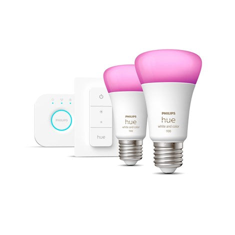 Philips Hue Color E27 Startsæt 2 pærer