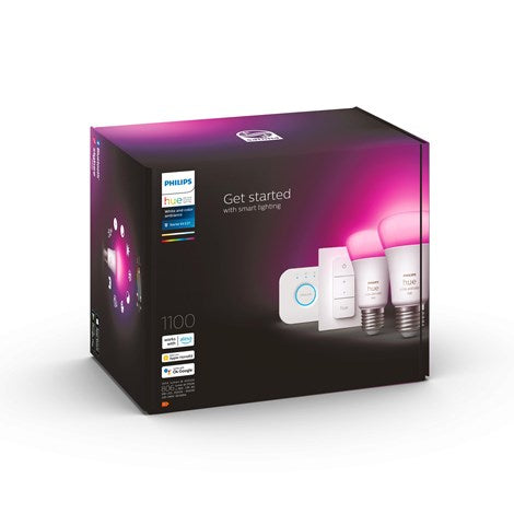 Philips Hue Color E27 Startsæt 2 pærer
