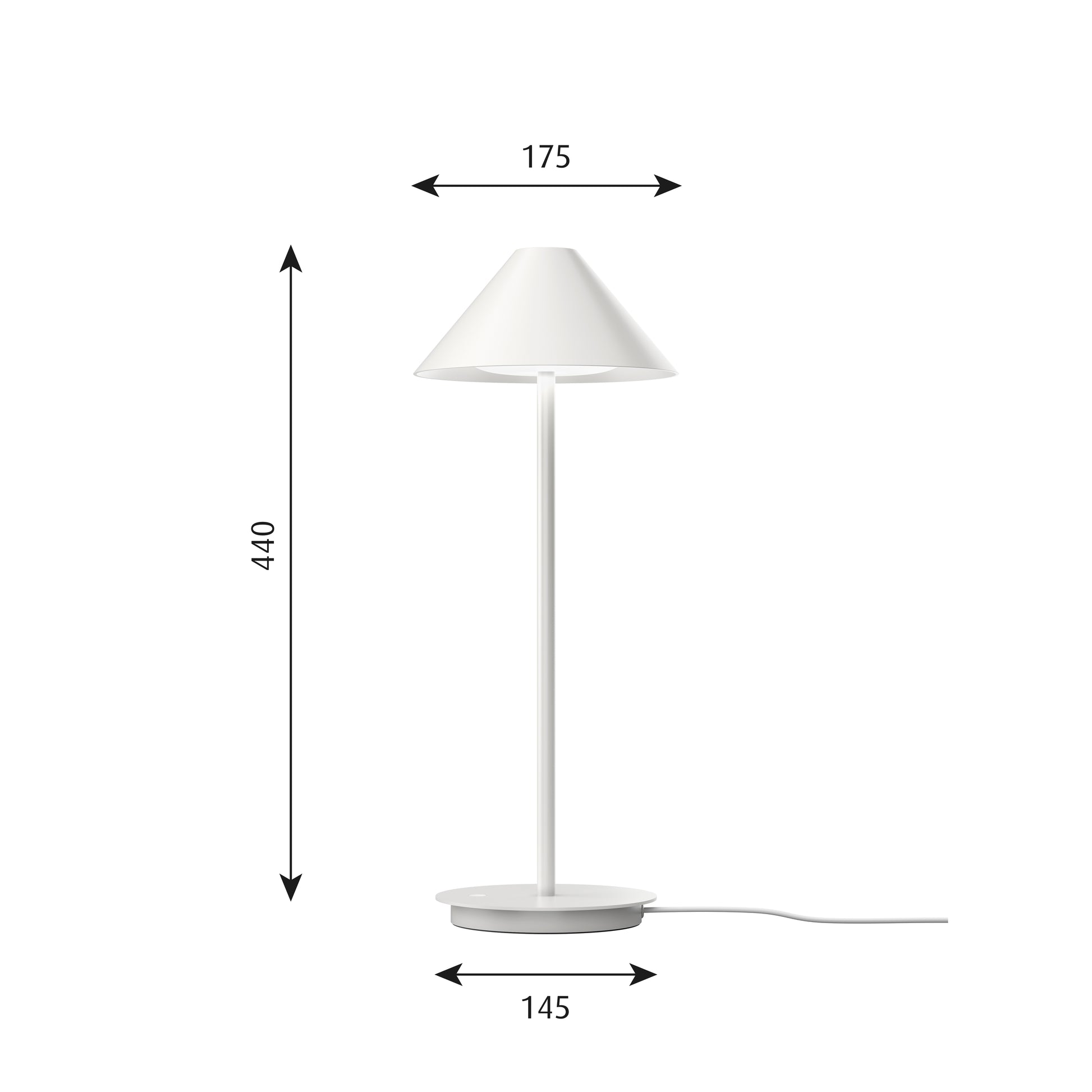 Keglen Bordlampe 175 3000K Base Hvid