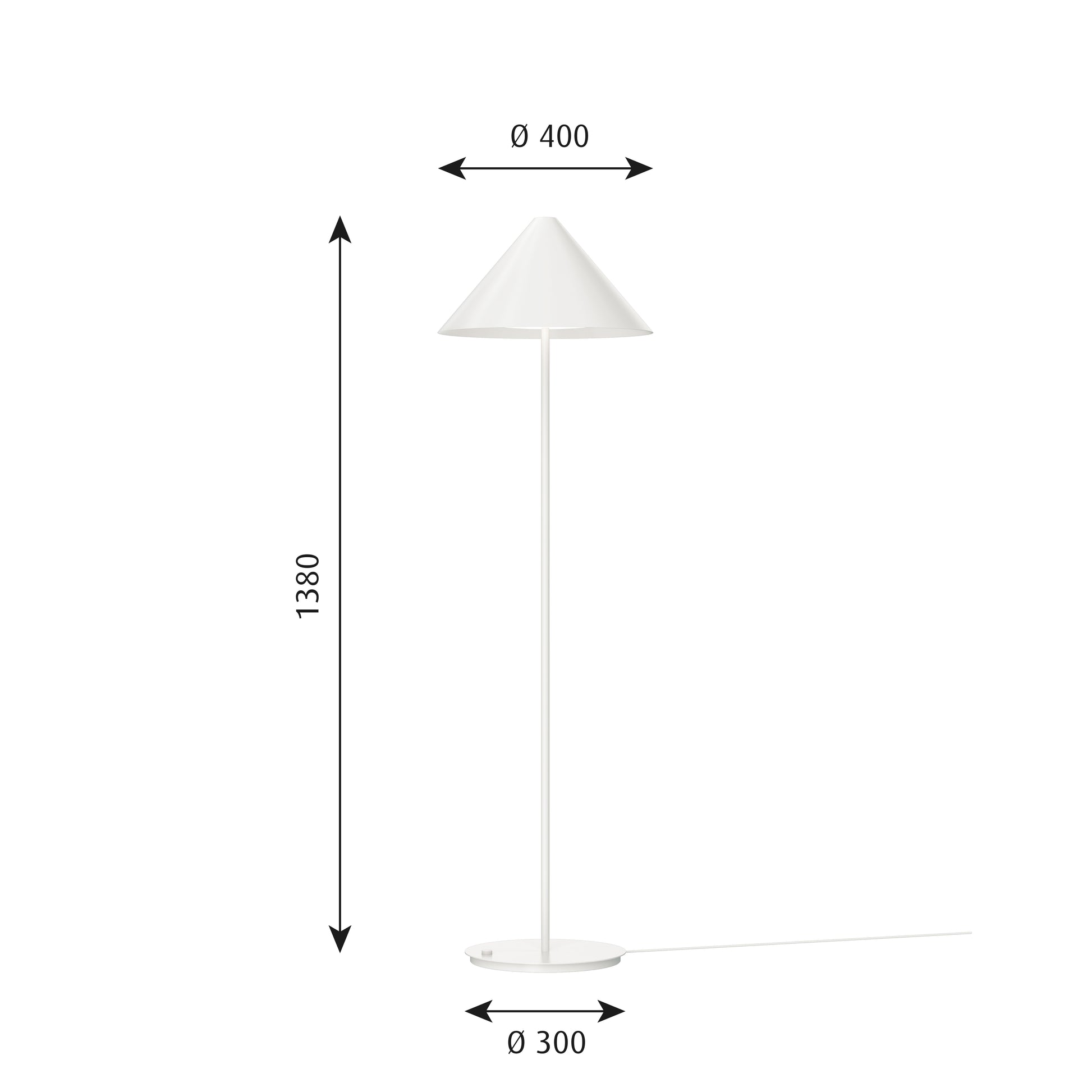 Keglen Gulvlampe D2W Hvid