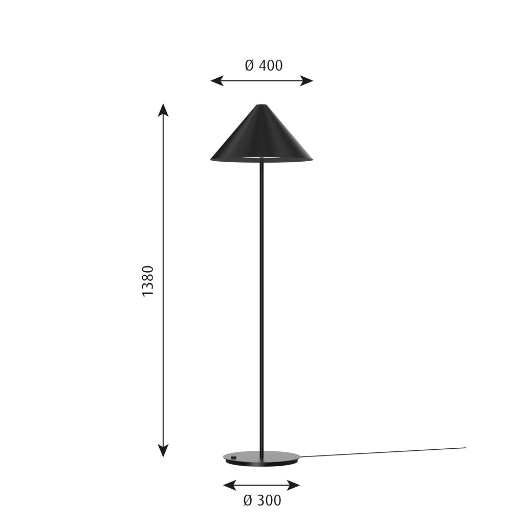 Keglen Gulvlampe D2W Sort