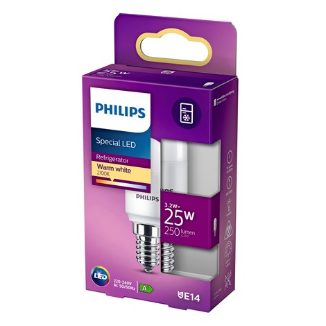 Philips Køleskabspære E14 3,2W Mat