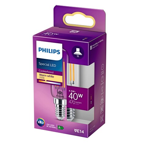 Philips LED Filament E14 Emhætte 4,5W