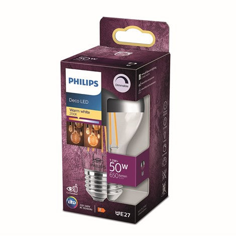 Philips LED E27 Topf. 7,2W Dæmpbar