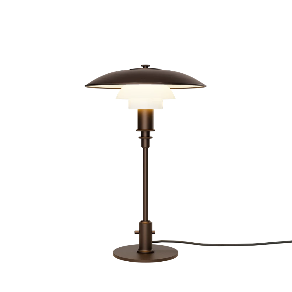 Poul Henningsen PH 3/2 Aged Brass Opal Bordlampe