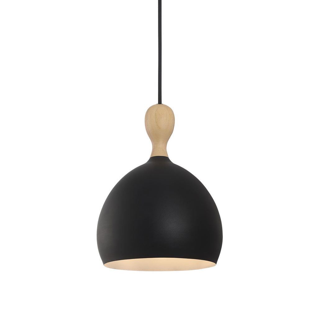 Dueodde  Ø18cm - Sort/Træ Pendel