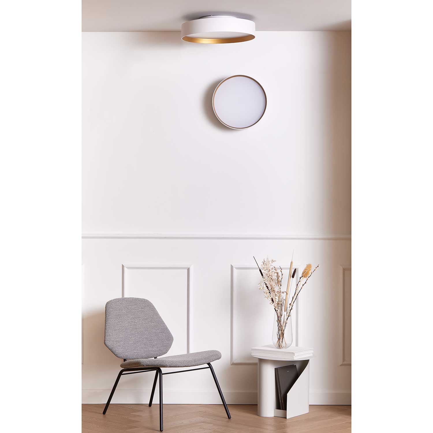 Lucia Ø35 hvid/guld plafond