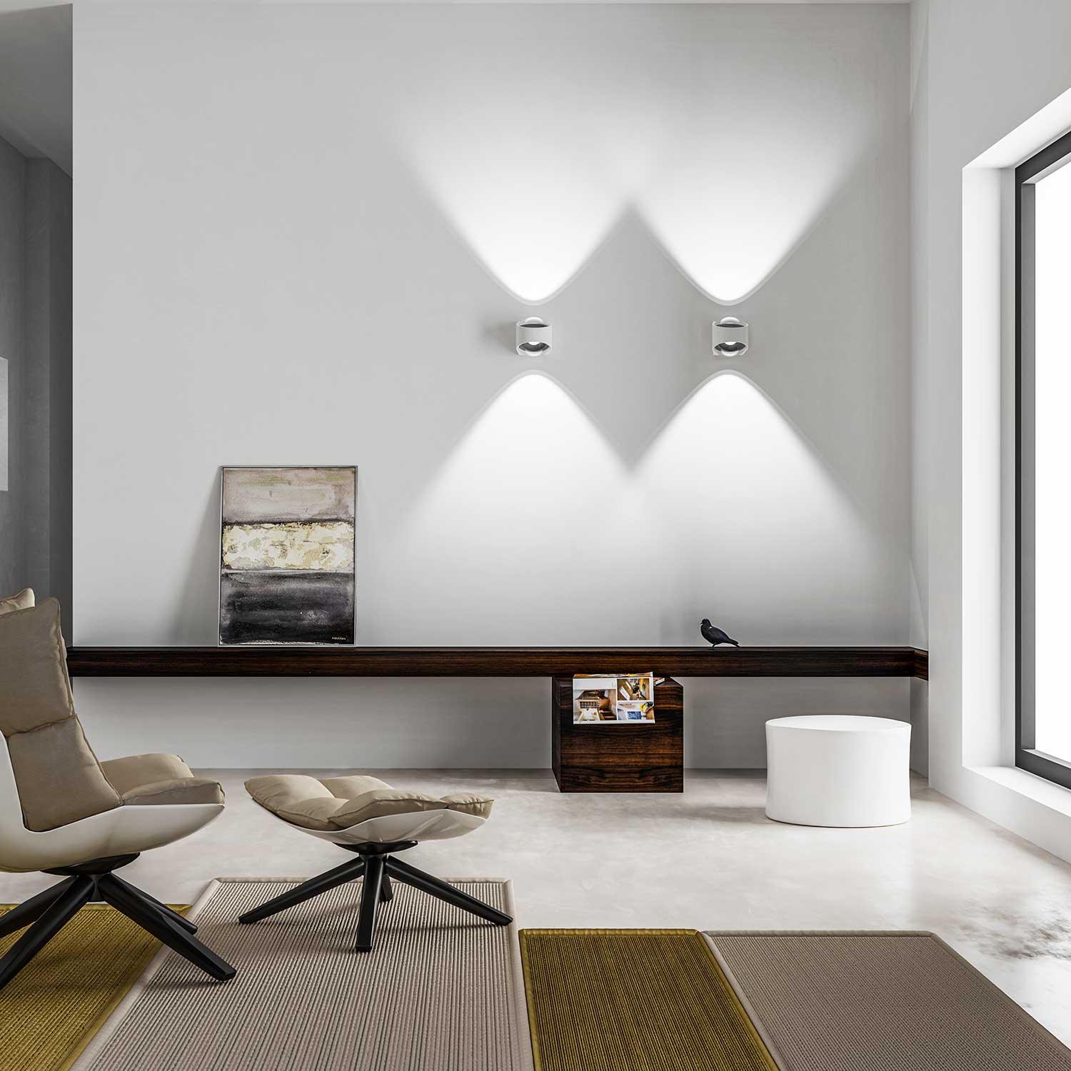 Saga IP65 hvid væglampe