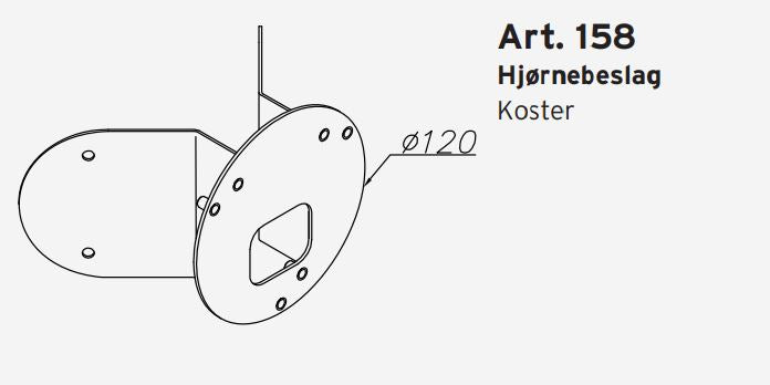 Hjørnebeslag 158 aluminium