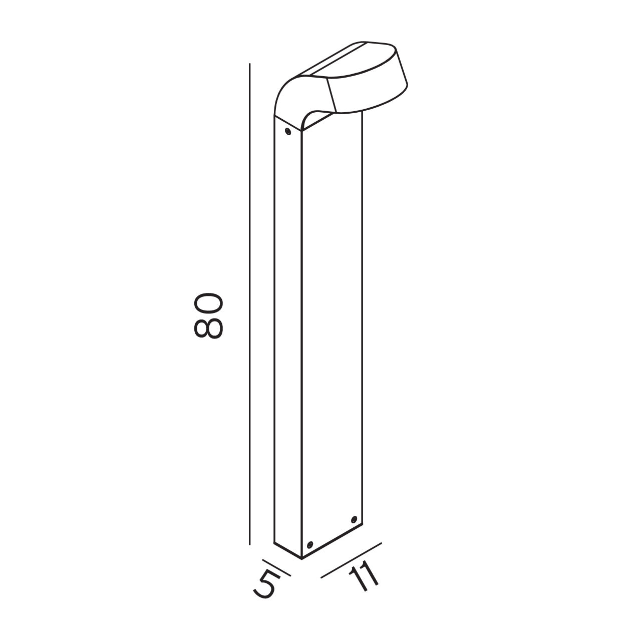 Molde 1901 LED aluminium pullert