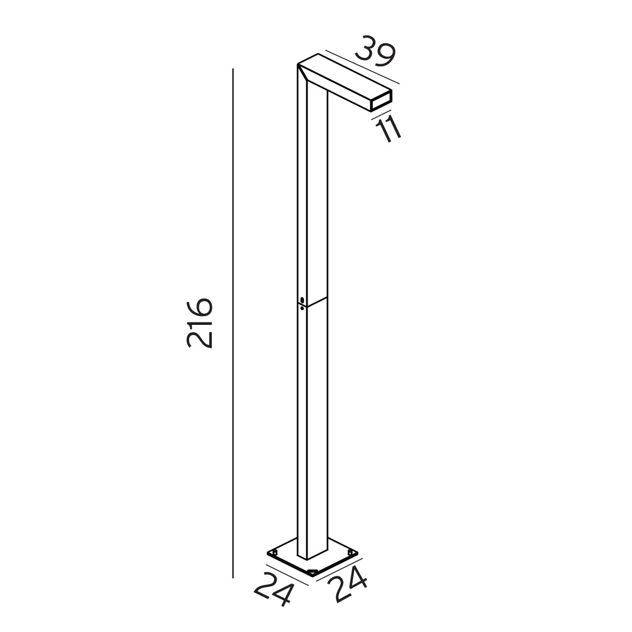 Asker 1360 LED grafit stolpelampe