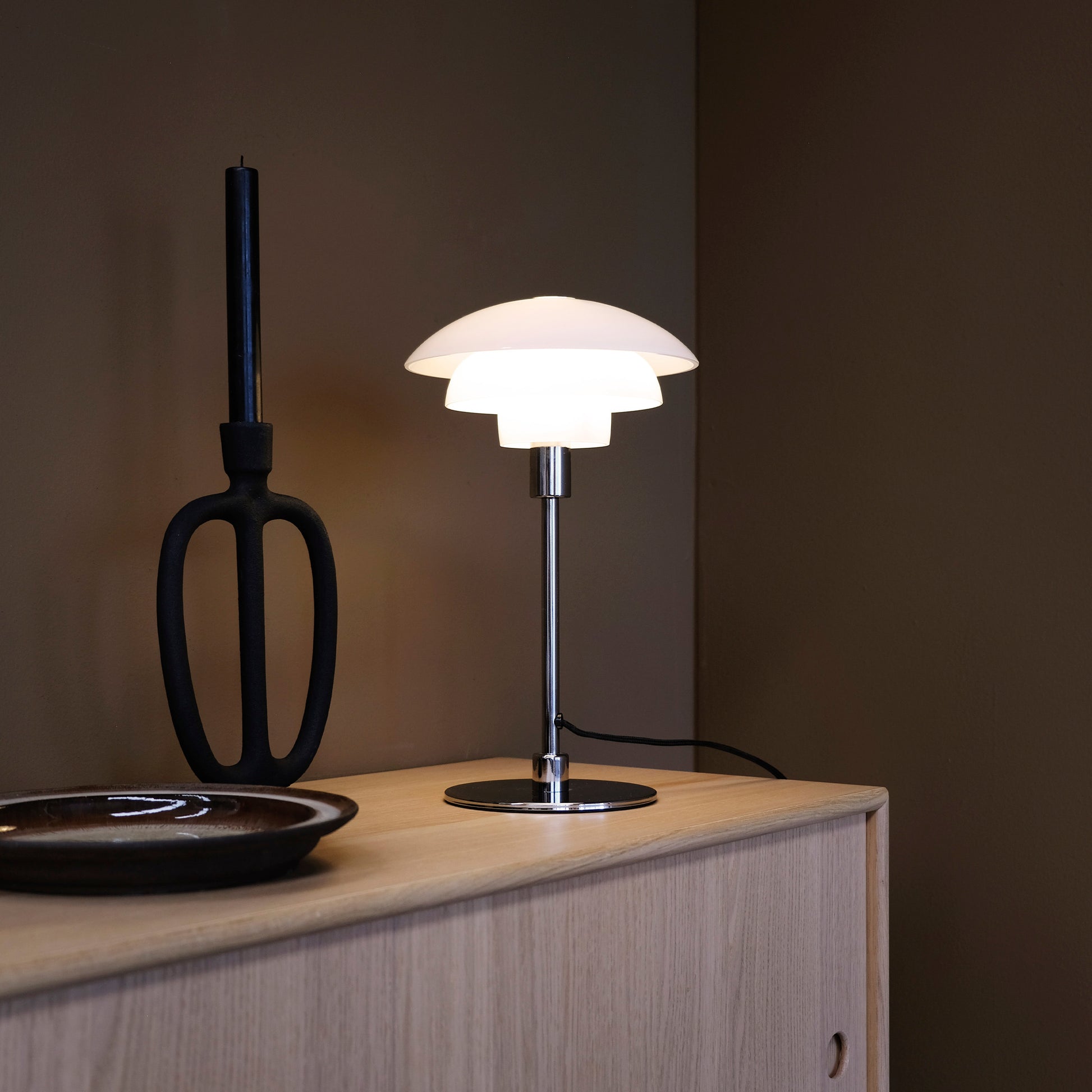 Morph Ø21 opal/krom bordlampe