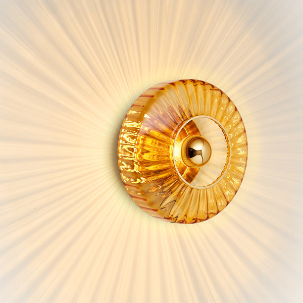 New Wave Optic amber/gold væglampe