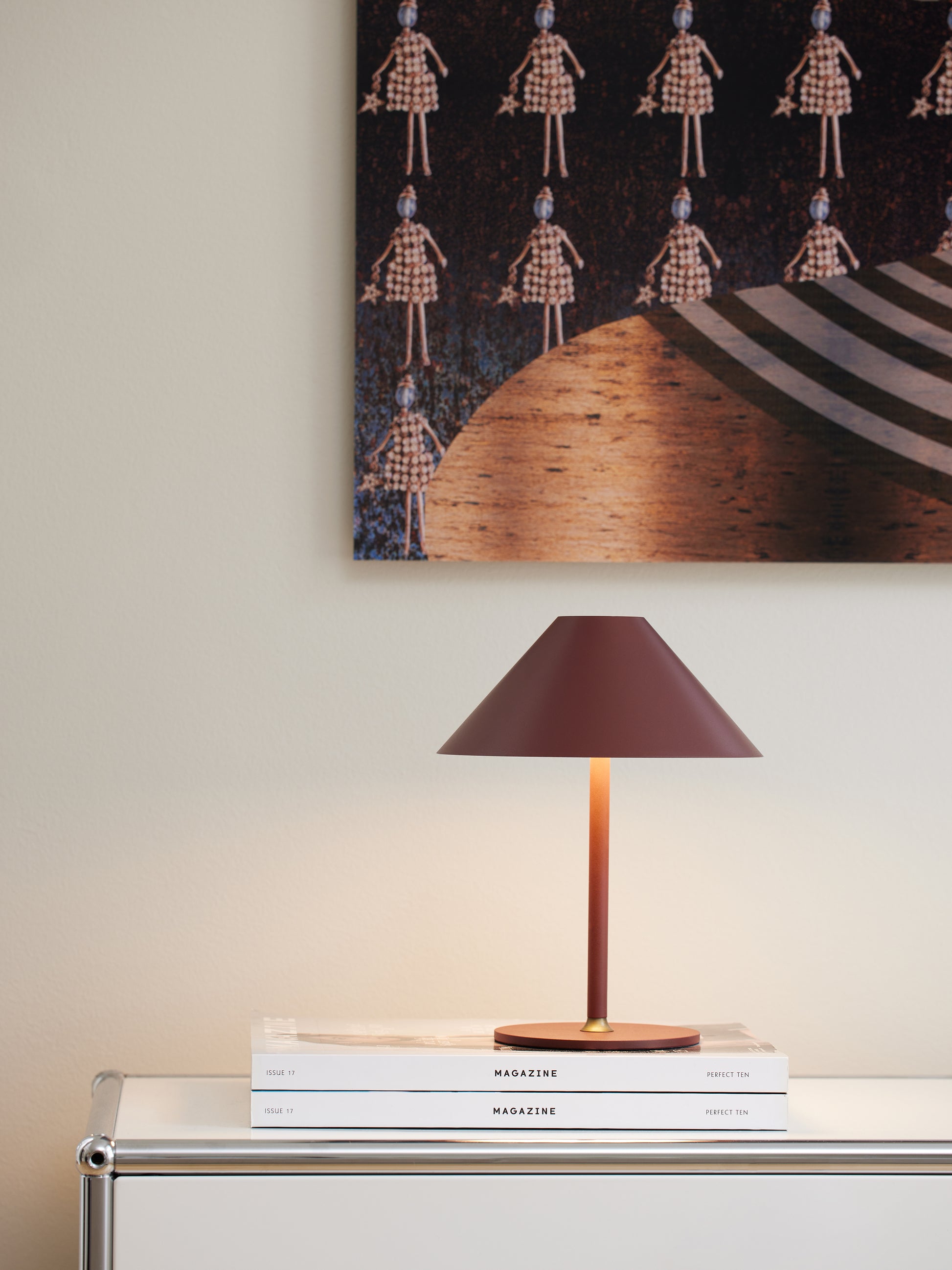 Hygge bordeaux batteri bordlampe Ø19