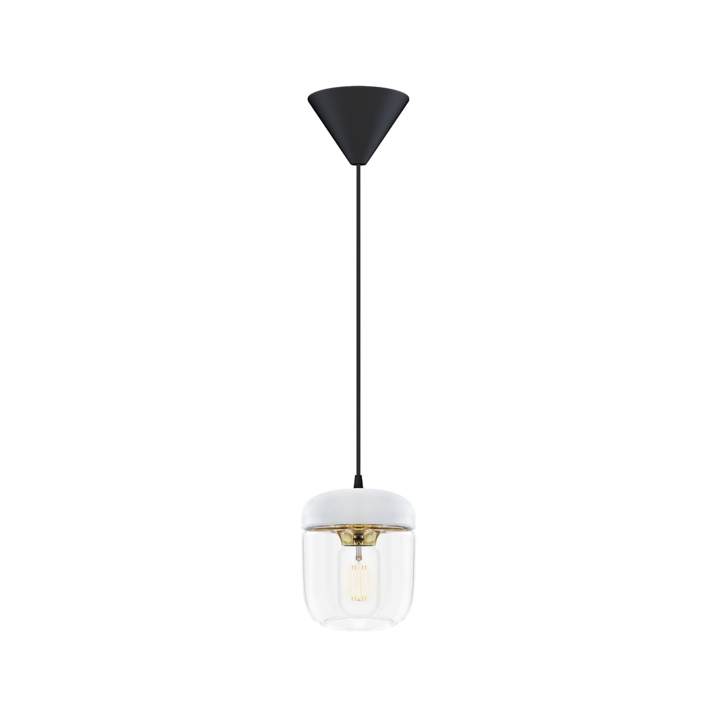 Acorn lampeskærm Hvid / Poleret messing