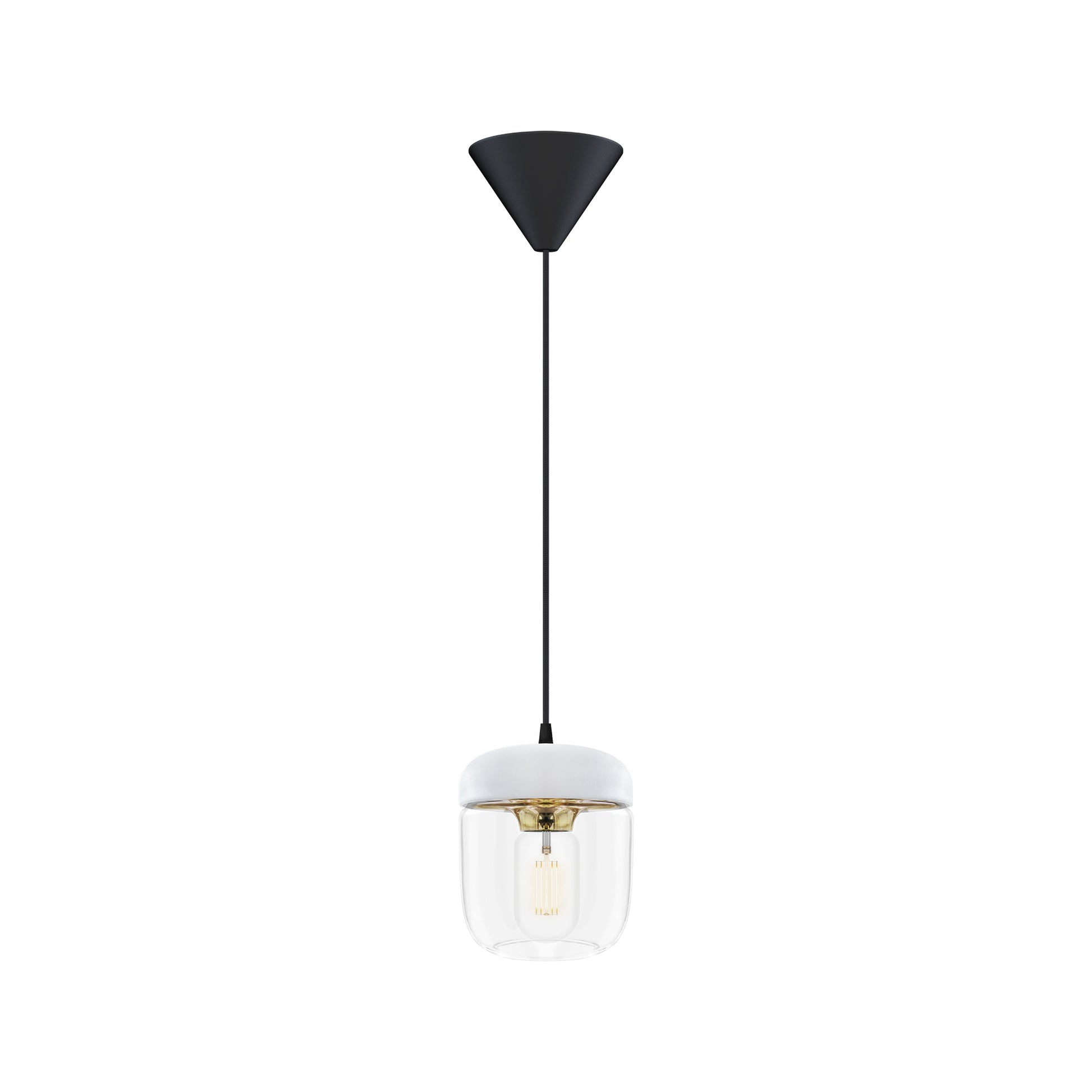 Acorn lampeskærm Hvid / Poleret messing