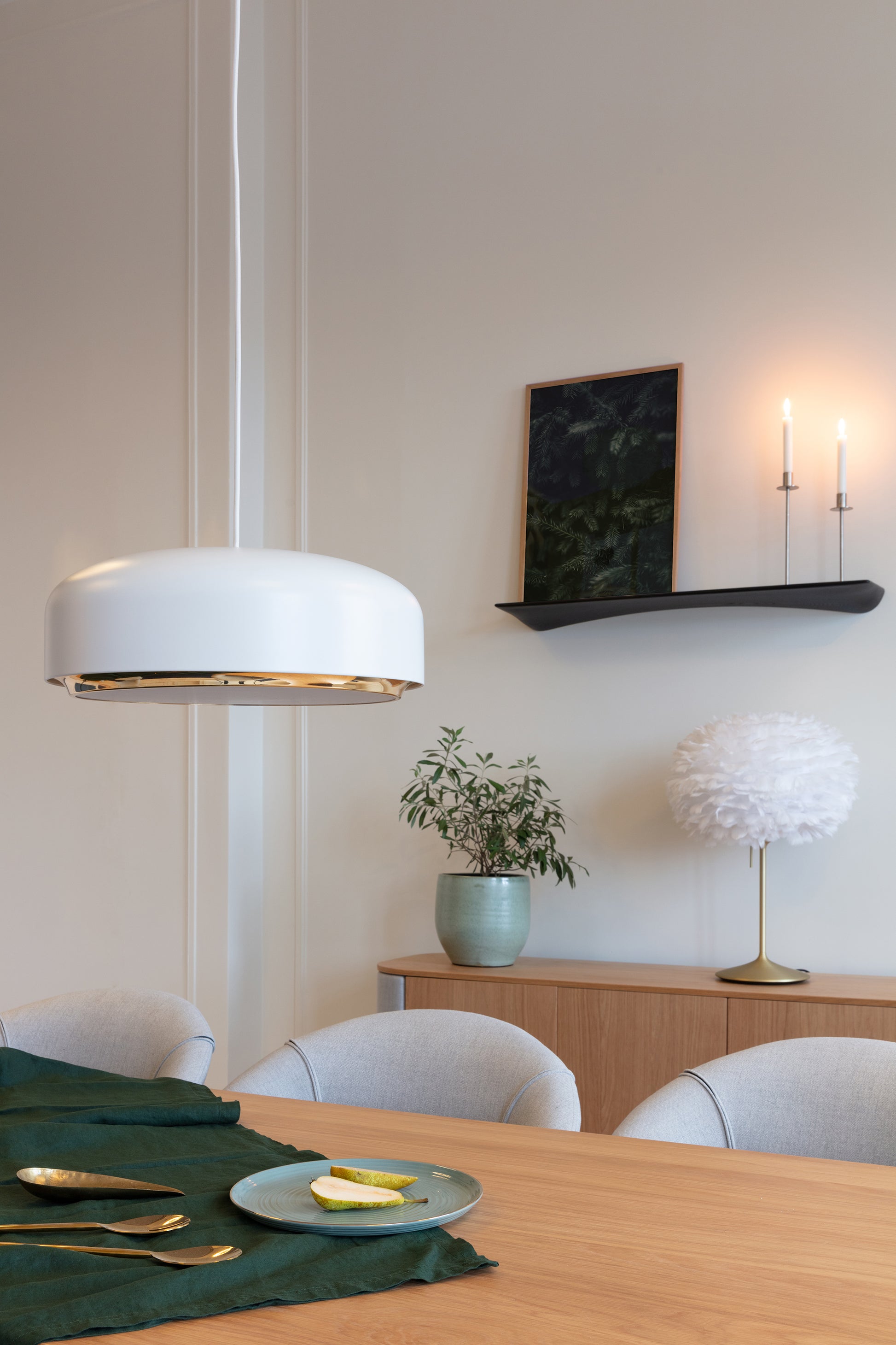 Hazel Medium Pendel Ø40 Hvid