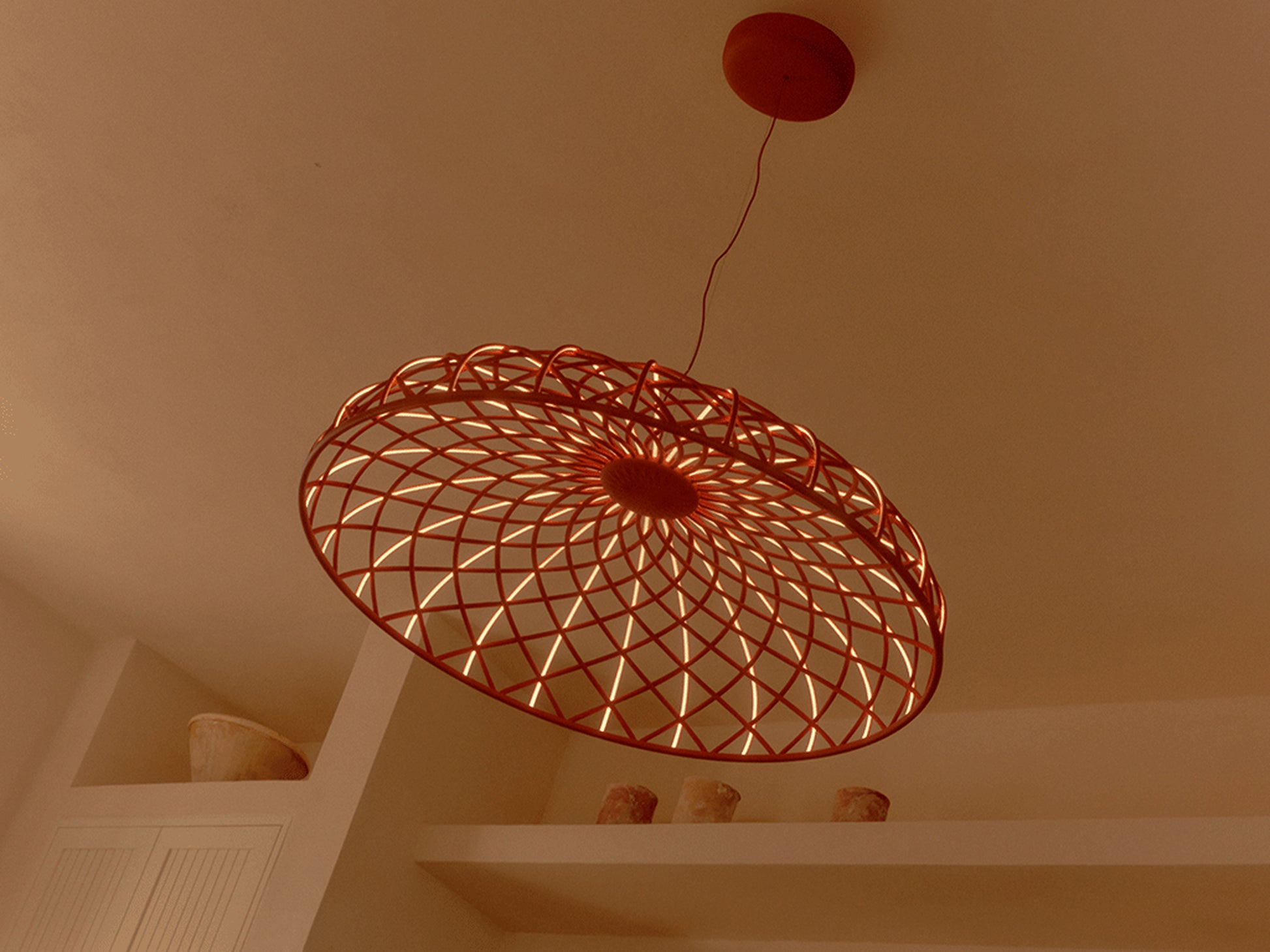 Skynest S LED pendel Rød